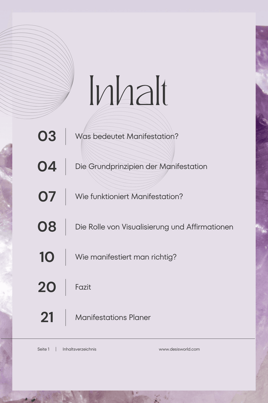 E-Book Manifestieren leicht gemacht Inhaltsverzeichnis