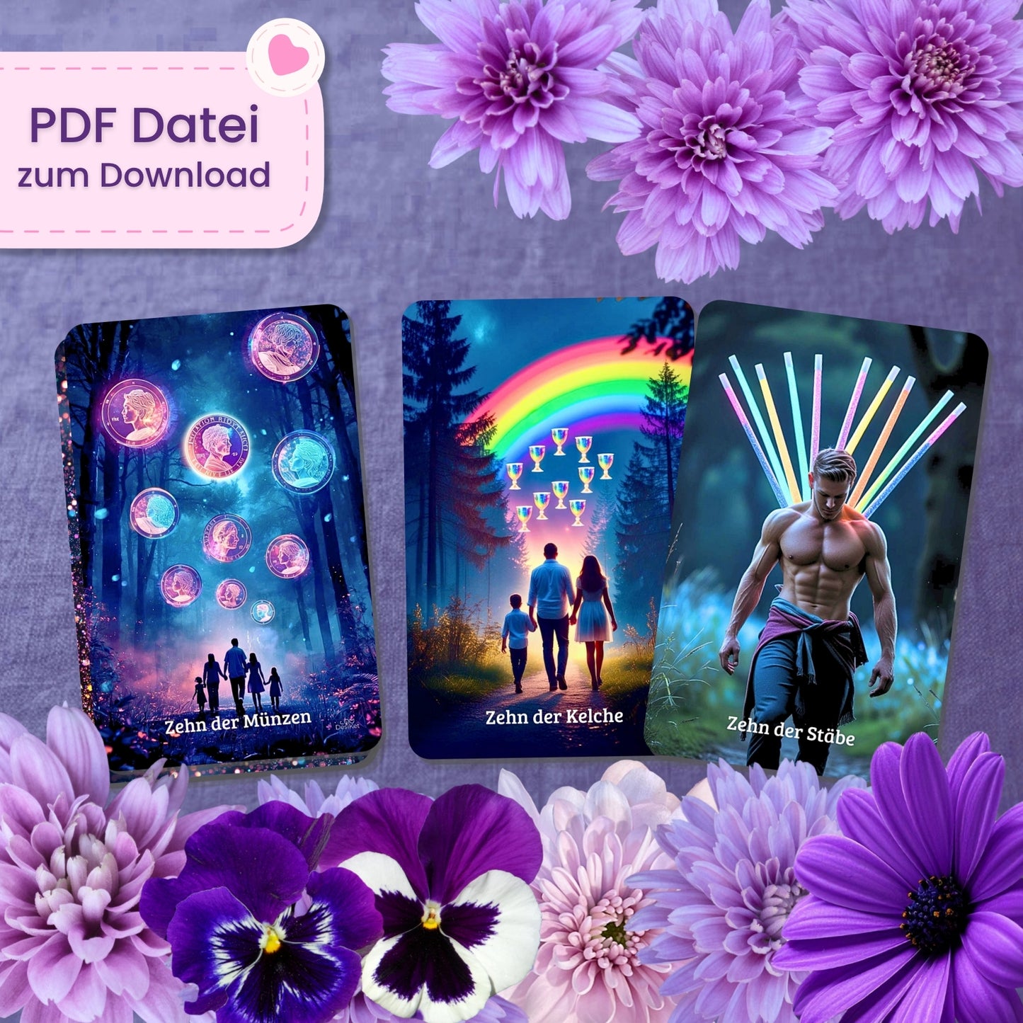 🖤💜 Mystic Dark Tarot (78 Stück | PDF Download)