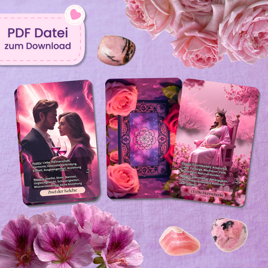 💖 Tarot Mystic Pink mit Bedeutung (78 Stück | PDF Download)