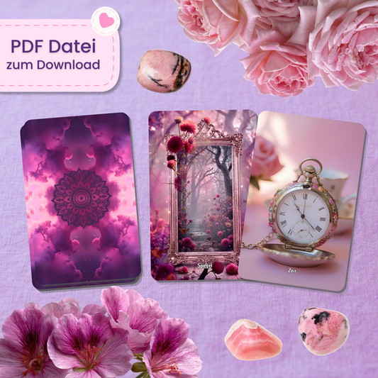🩷 Mystic Pink Lenormand Orakel (55 Stück | PDF Download)