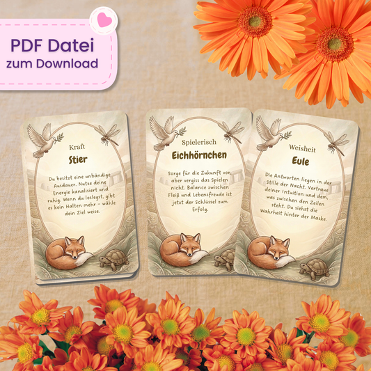 🐢 Seelen Tiere Orakel (35 Stück | PDF Download)