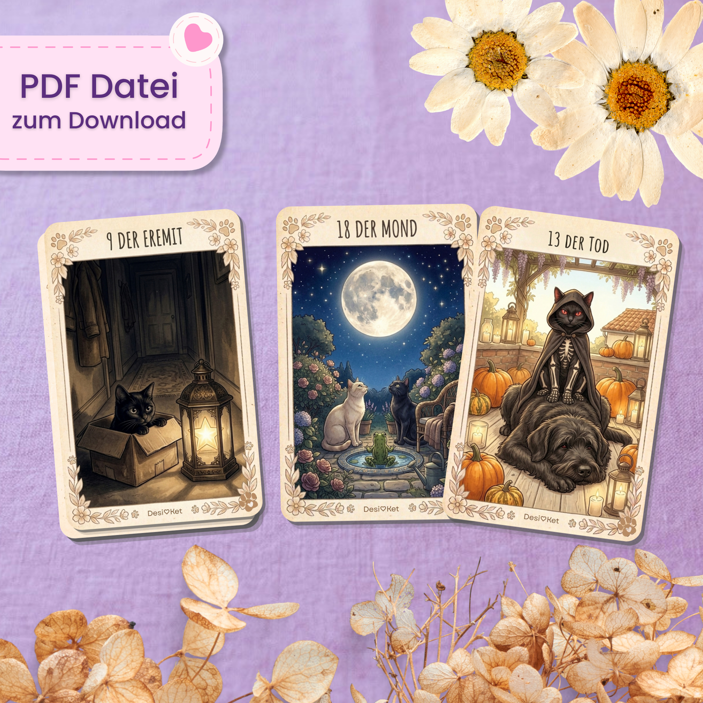 🐱 Cozy Cats Tarot (78 Stück | PDF Download)