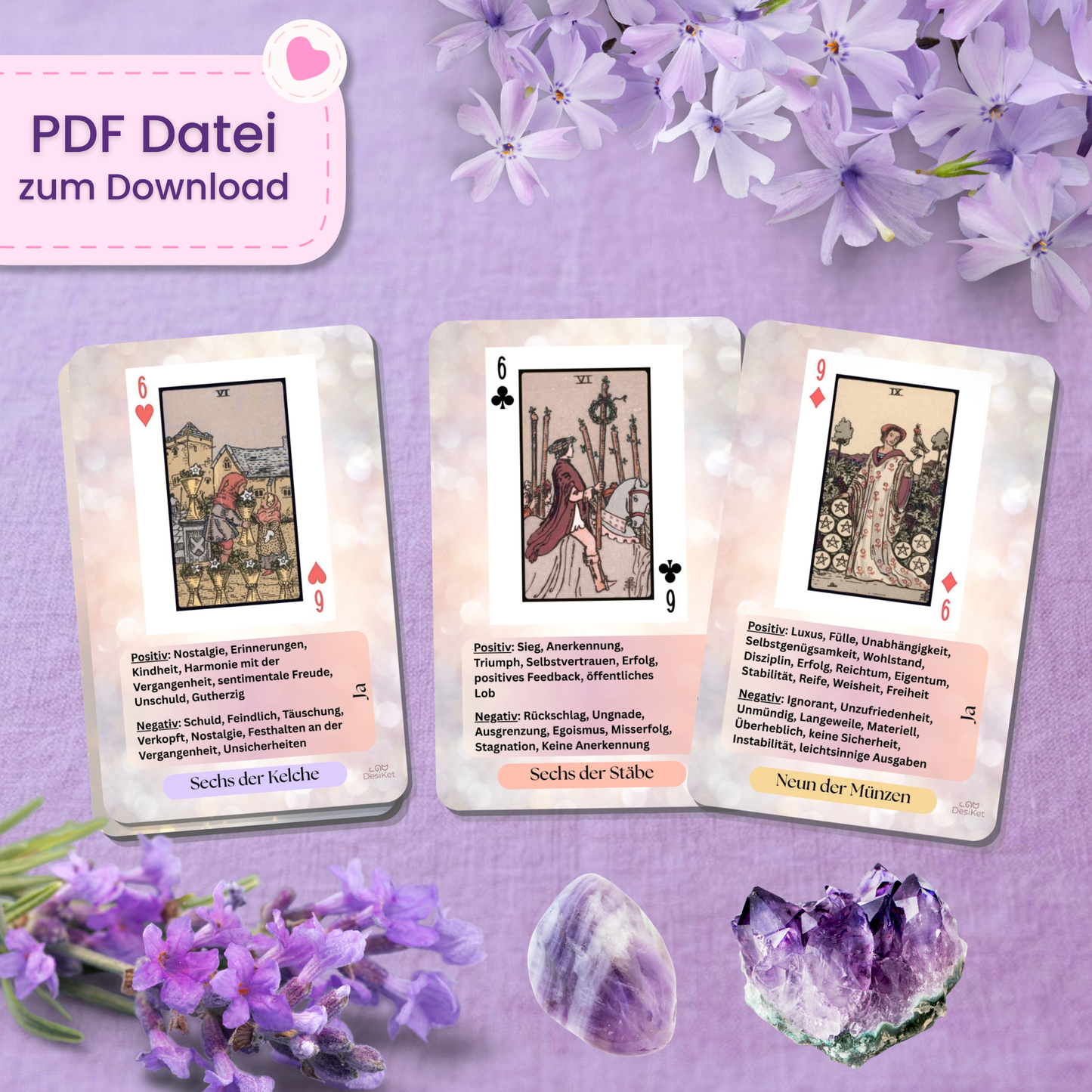 ✨ Bright Tarot mit Bedeutung (78 Stück | PDF Download)