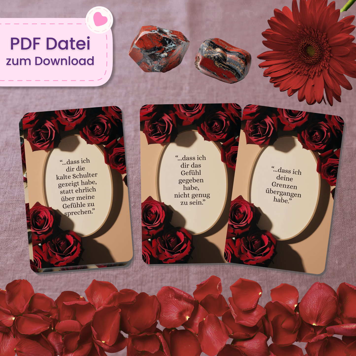 🥀 Es tut mir leid Orakelkarten (32 Stück | PDF Download)