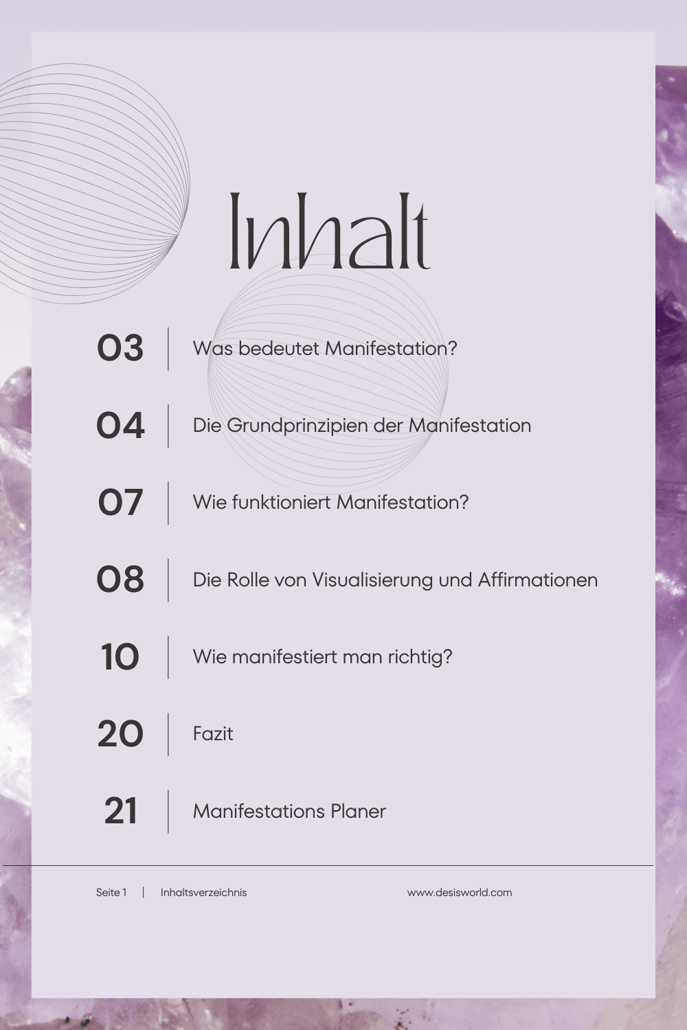 E-Book Manifestieren leicht gemacht Inhaltsverzeichnis