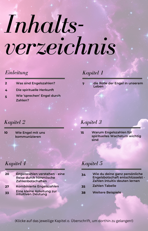 E-Book Engelszahlen Inhaltsverzeichnis 1