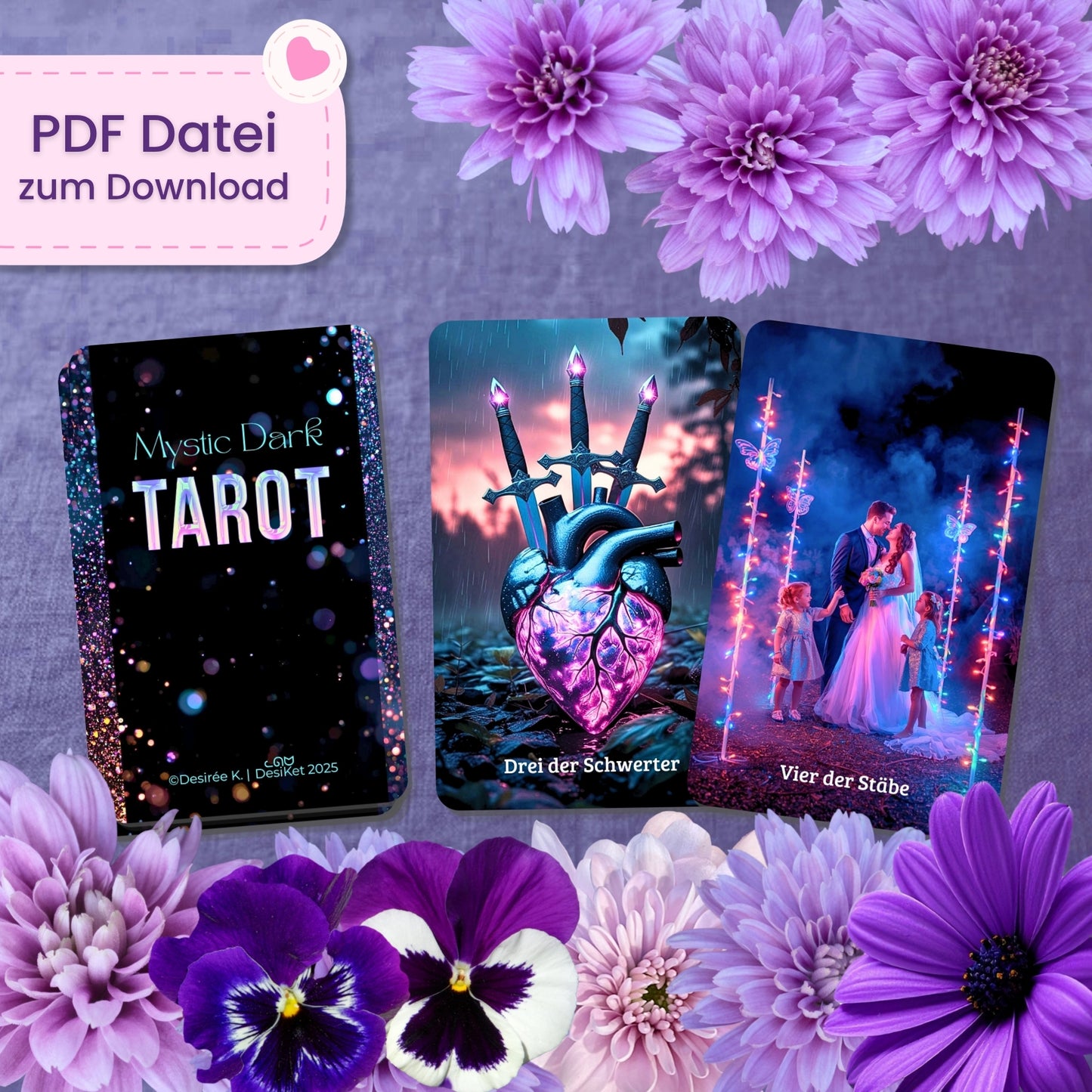 🖤💜 Mystic Dark Tarot (78 Stück | PDF Download)