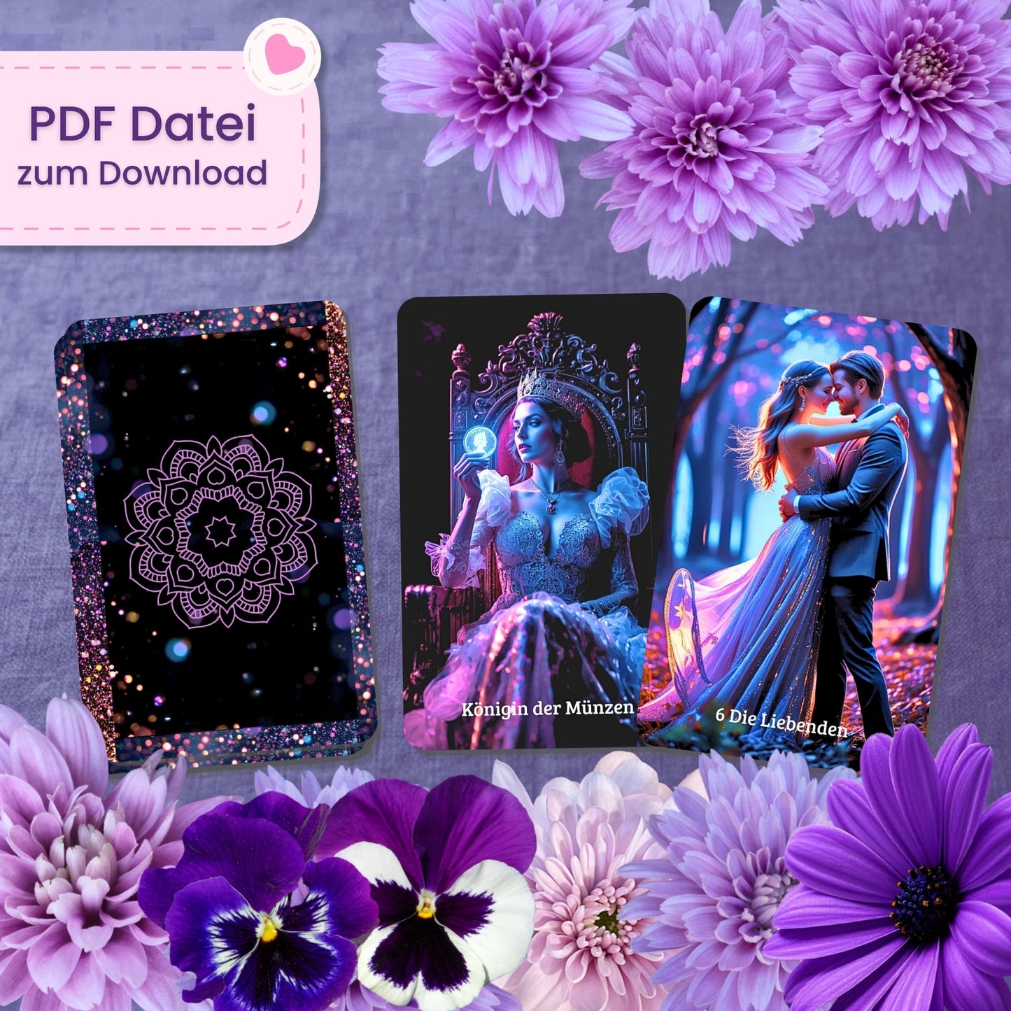 🖤💜 Mystic Dark Tarot (78 Stück | PDF Download)