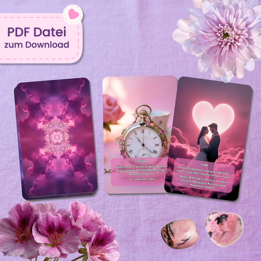 🩷 Mystic Pink Lenormand Orakel mit Bedeutung (55 Stück | PDF Download)