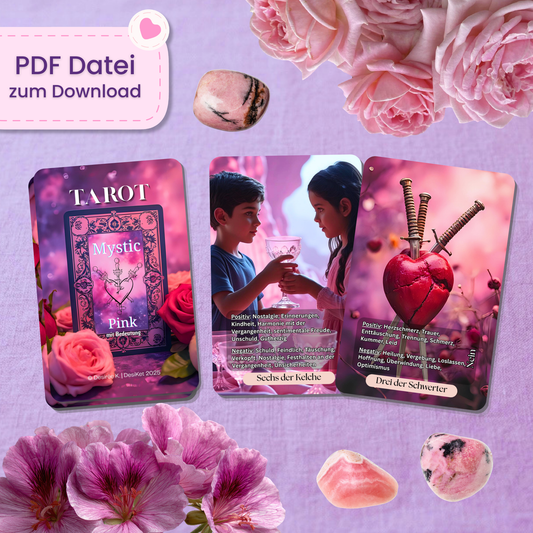 💖 Tarot Mystic Pink mit Bedeutung (78 Stück | PDF Download)