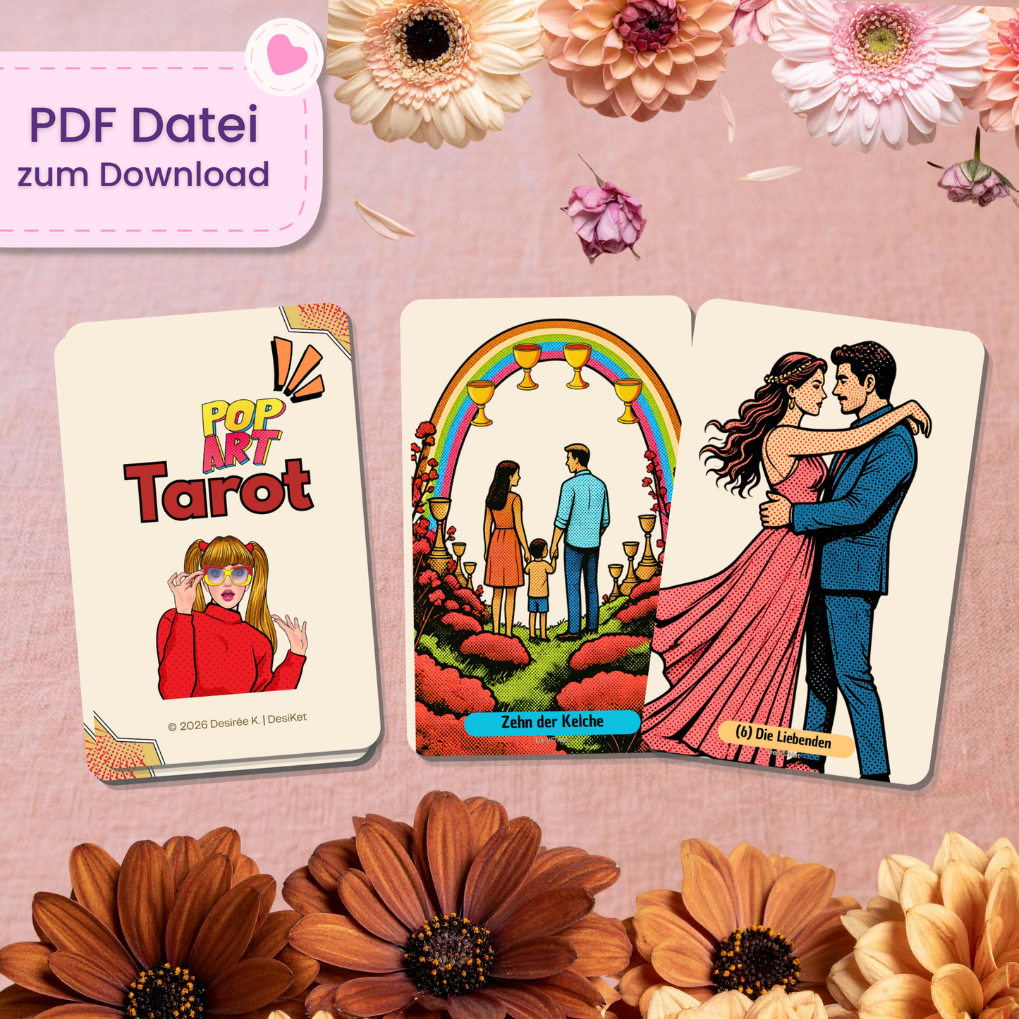 🗯️ PopArt Tarot (78 Stück | PDF Download)