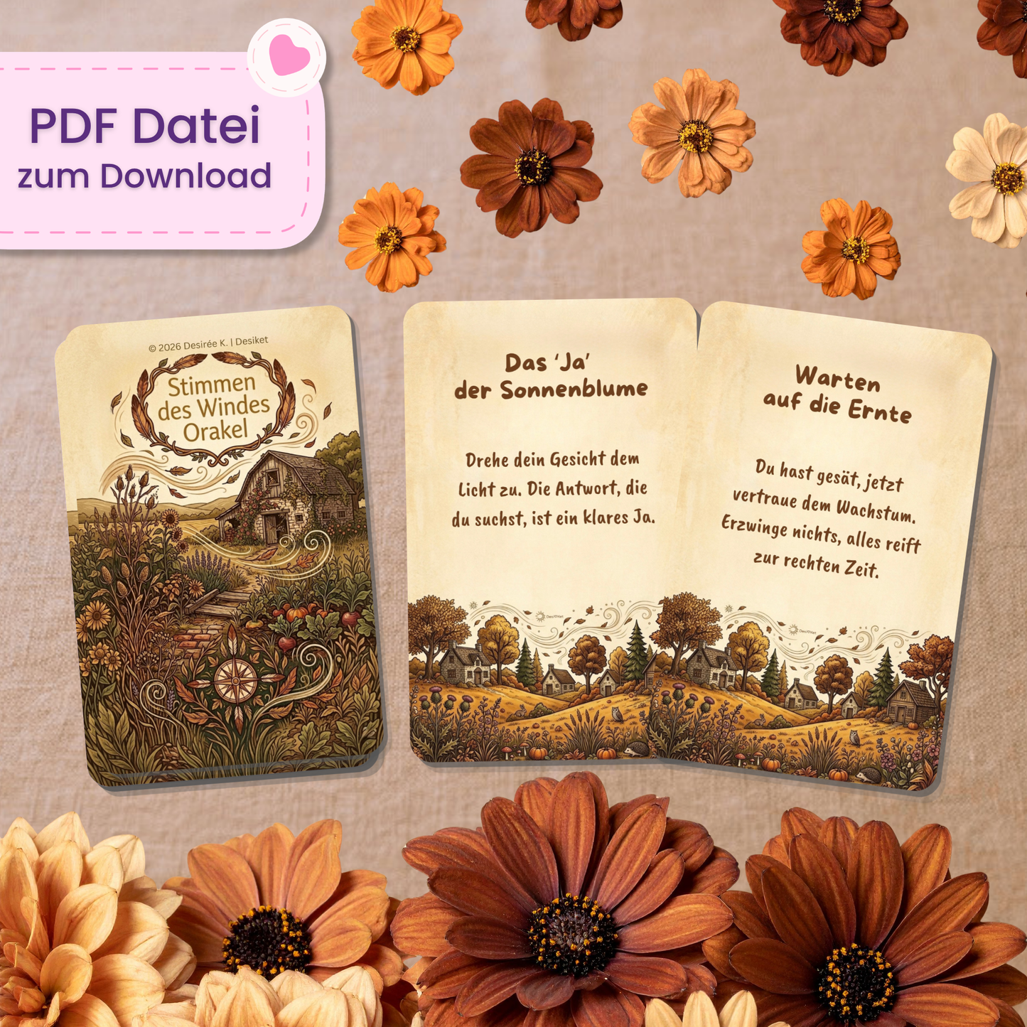 🌬️ Stimmen des Windes Orakel (35 Stück | PDF Download)