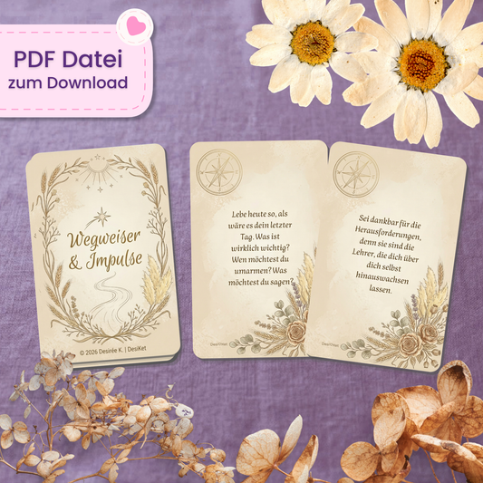🧭 Wegweiser & Impulse Orakel (35 Stück | PDF Download)