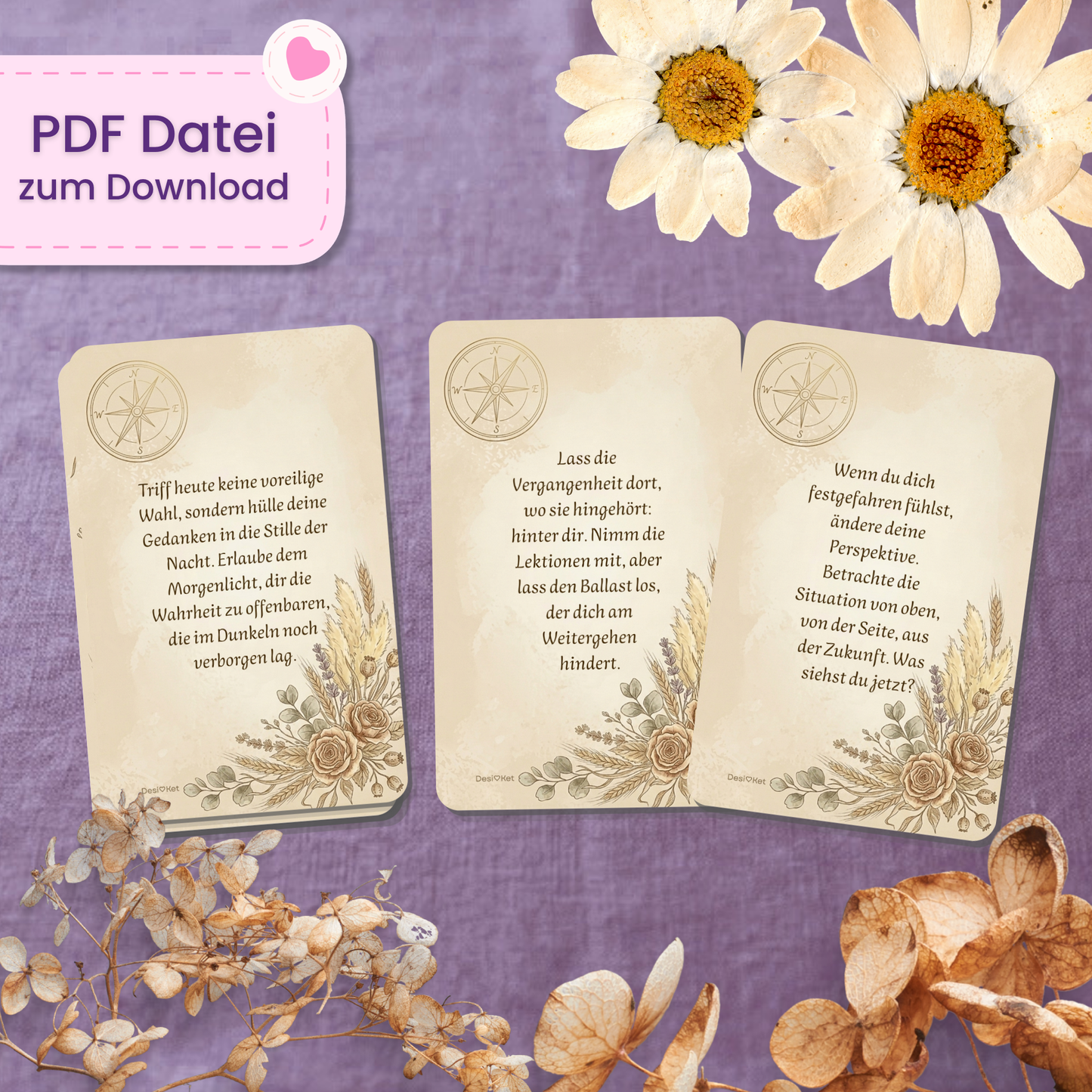 🧭 Wegweiser & Impulse Orakel (35 Stück | PDF Download)
