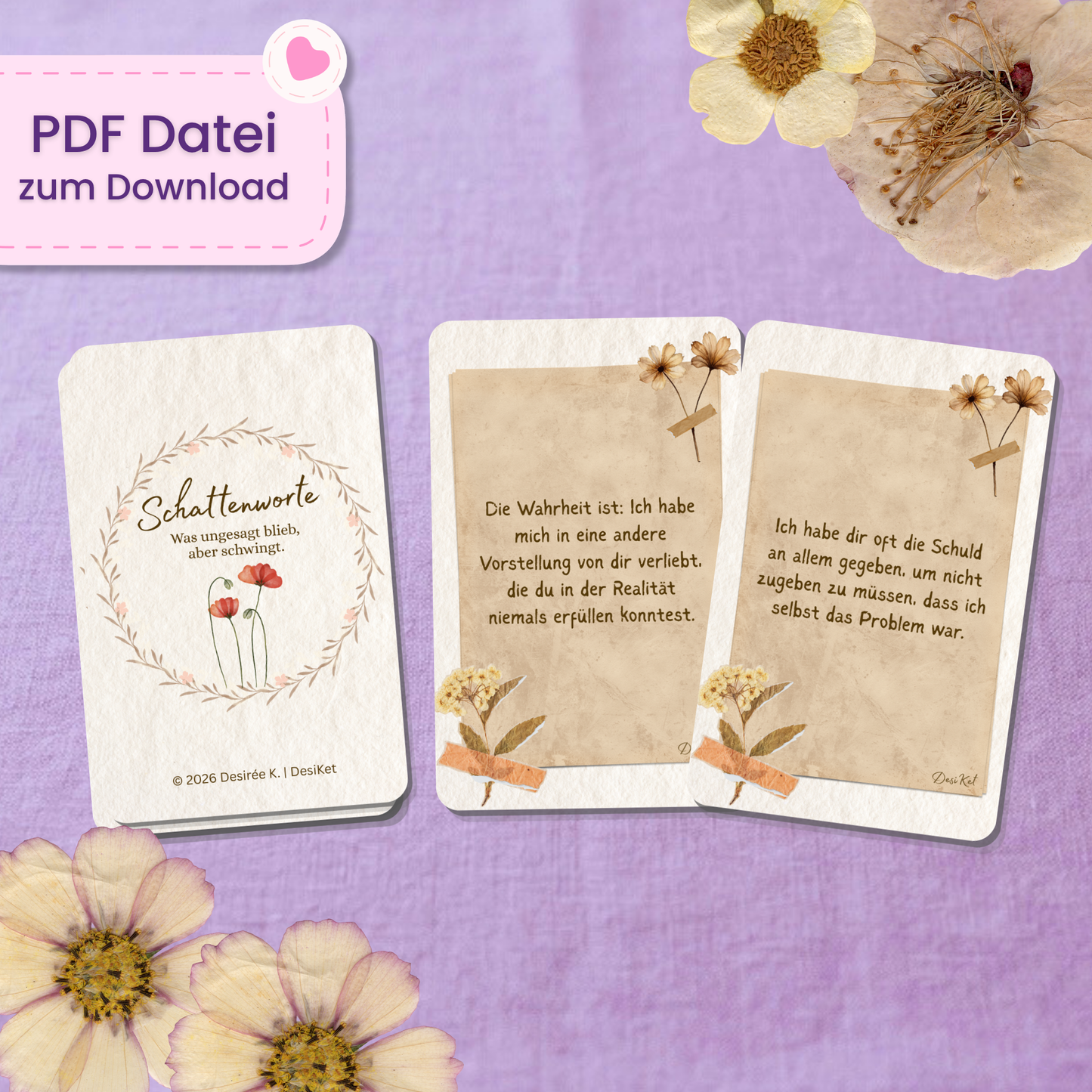 💬 Schattenworte Orakel (55 Stück | PDF Download)