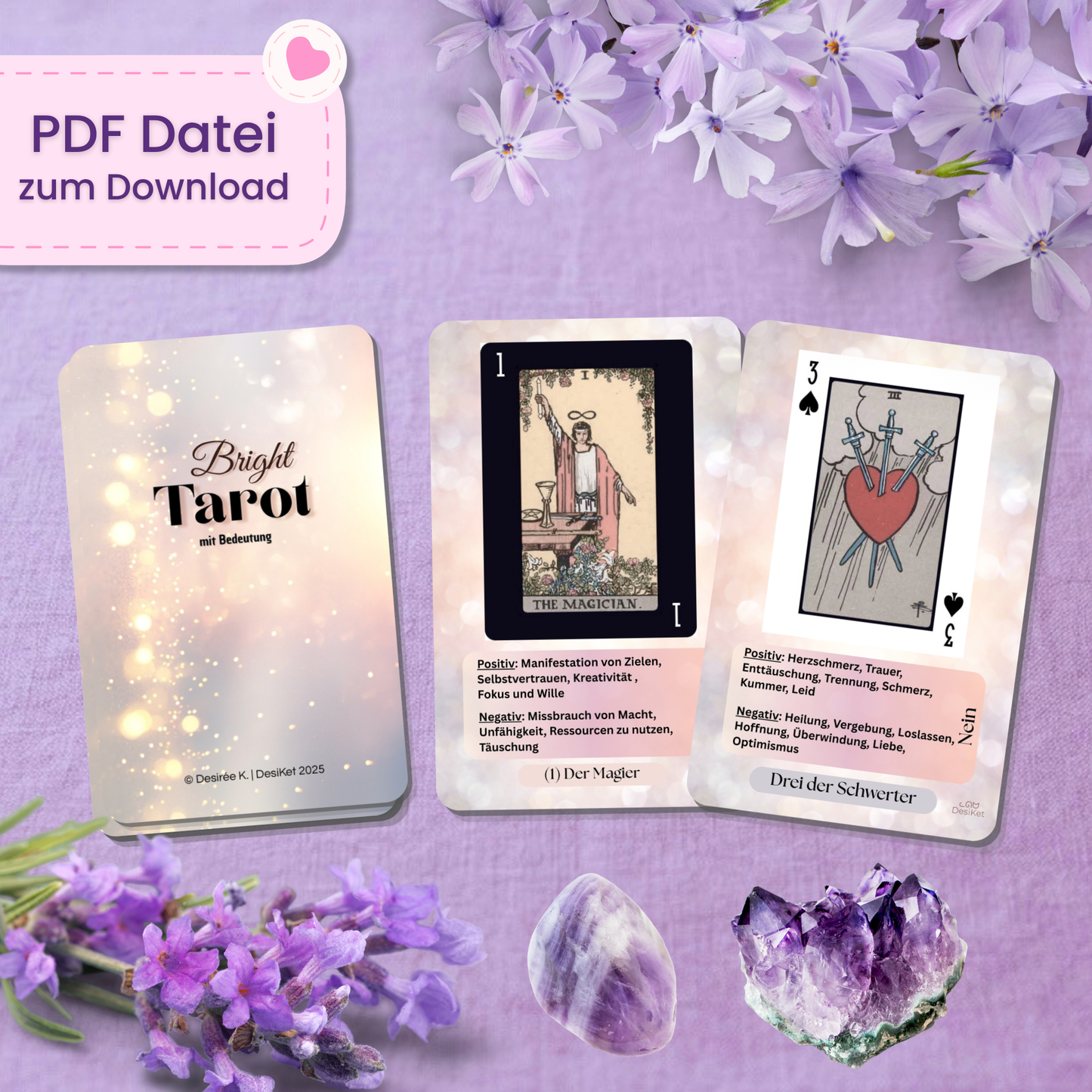 ✨ Bright Tarot mit Bedeutung (78 Stück | PDF Download)