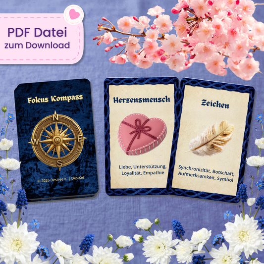 🧭 Fokus Kompass Orakel (32 Stück | PDF Download)