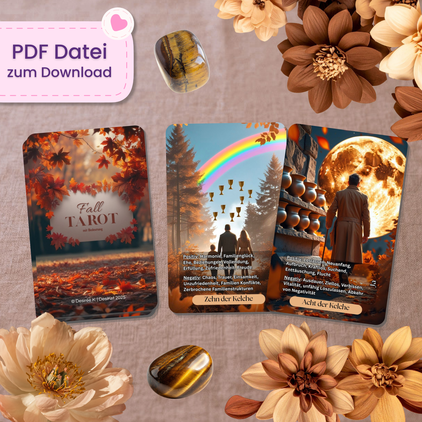 🍁 Fall Tarot mit Bedeutung (78 Stück | PDF Download)