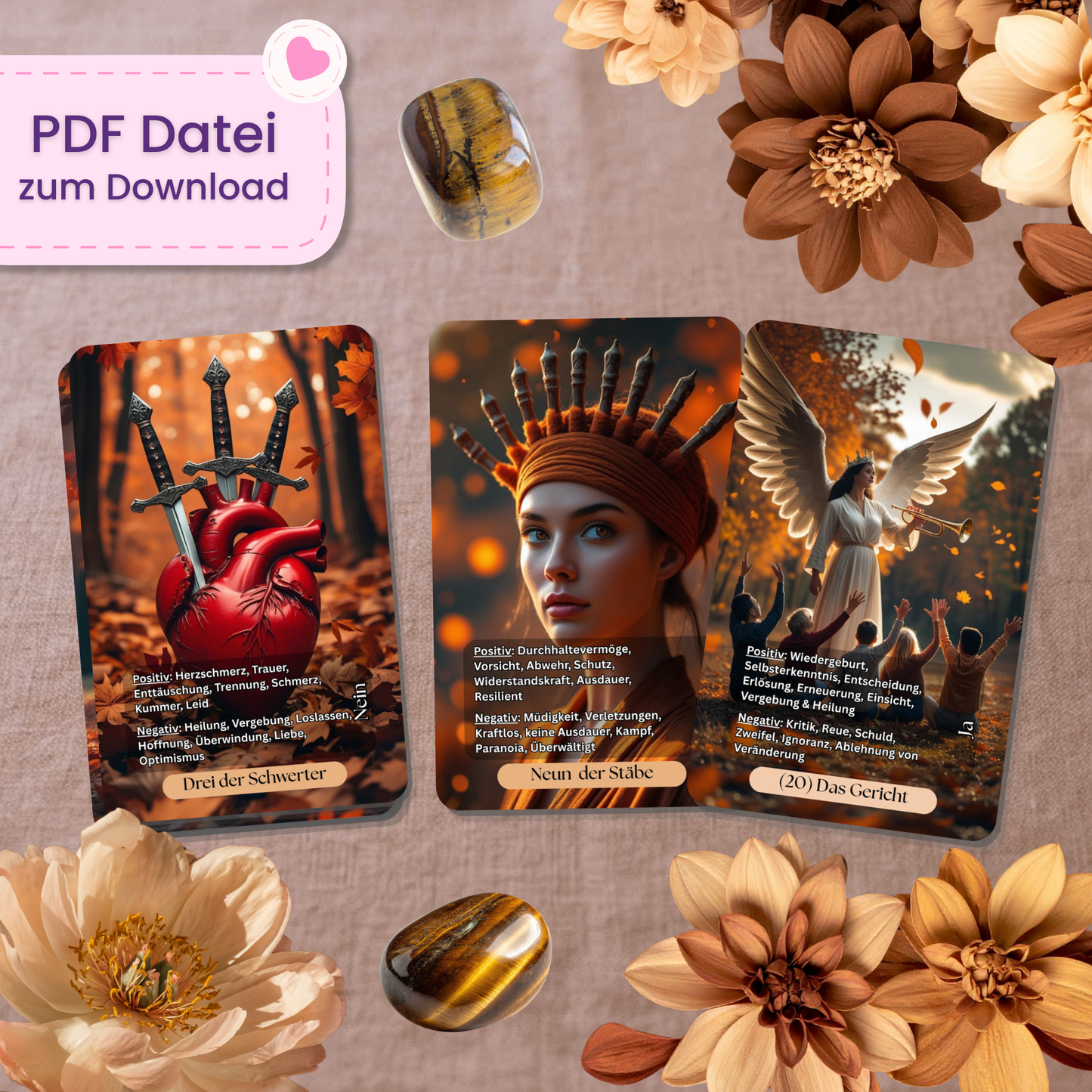 🍁 Fall Tarot mit Bedeutung (78 Stück | PDF Download)