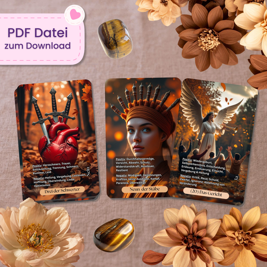 🍁 Fall Tarot mit Bedeutung (78 Stück | PDF Download)
