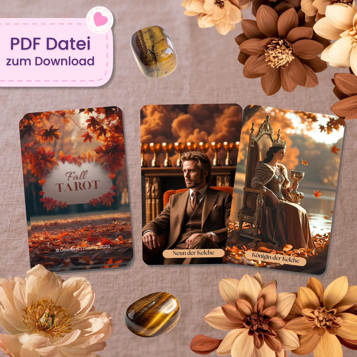 🤎 Fall Tarotkarten (78 Stück | PDF Download)