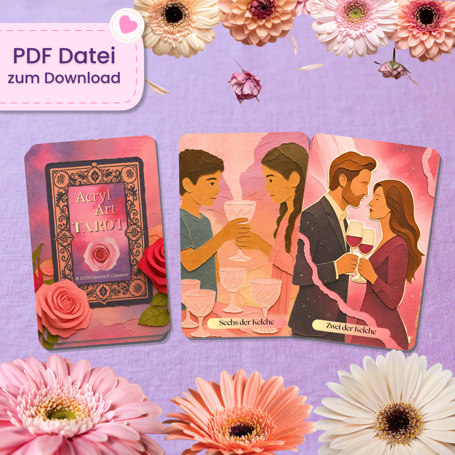 🎨 Acryl Art Tarot (78 Stück | PDF Download)