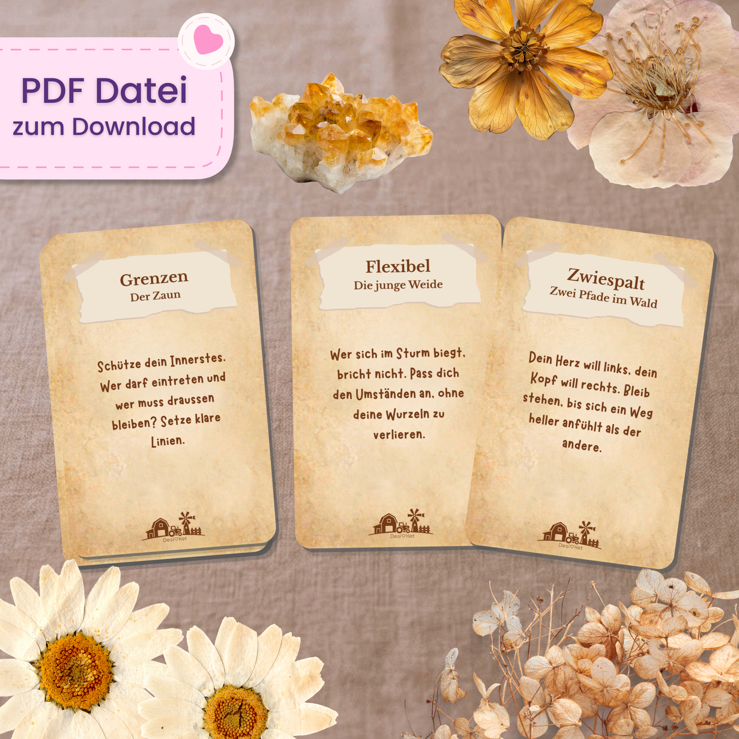 🌾 Acker & Wildnis Orakel (40 Stück | PDF Download)
